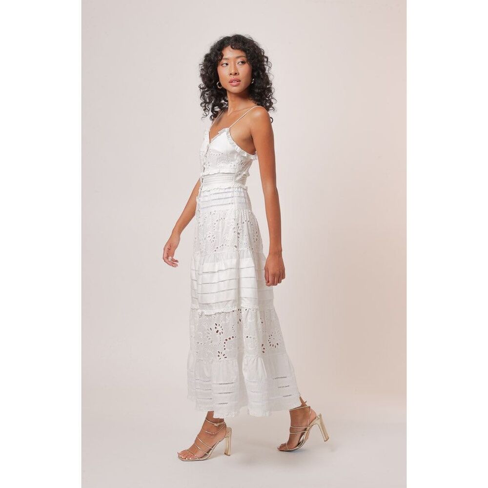 Line & Dot Pixie Maxi Dress in white Summer Cocktail Party Dress size S NWOT - Picture 4 of 9